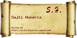 Sajti Honória névjegykártya